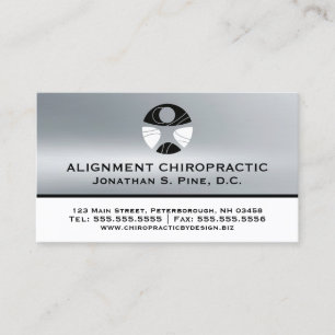 Silver Metallic-Look Chiropractic Appointment Card