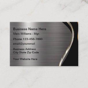 Silver Metallic Look Construction Business Cards