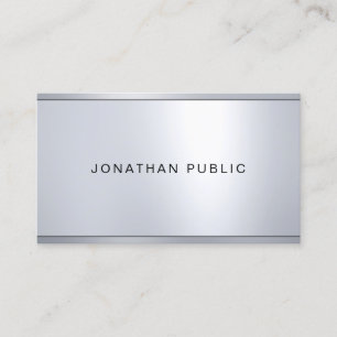 Silver Metallic Look Elegant Template Modern Glam Business Card