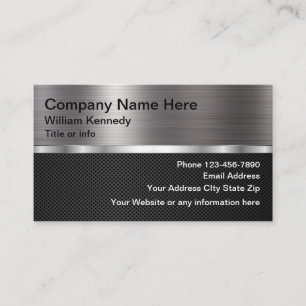 Silver Metallic Look Modern Design Business Card