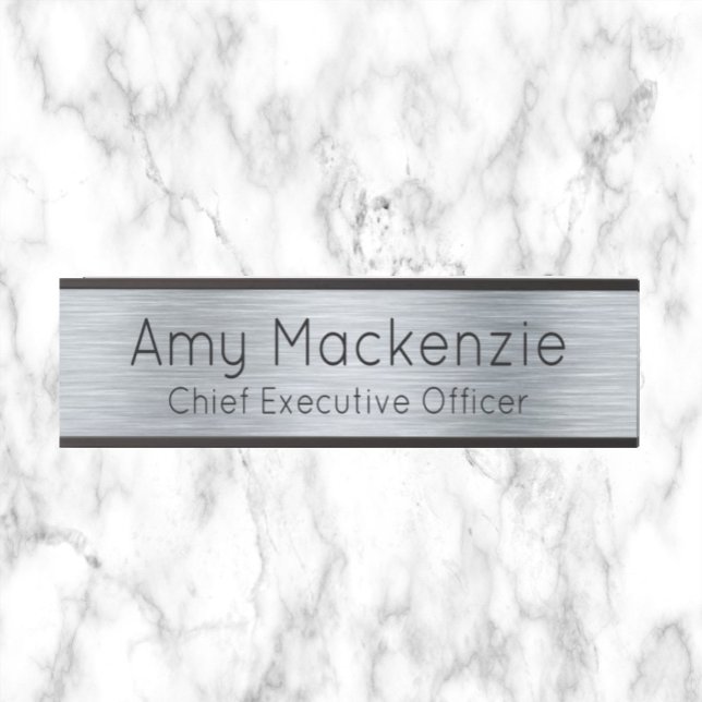 Silver Metallic Look Office Door Sign Name Plate (Creator Uploaded)