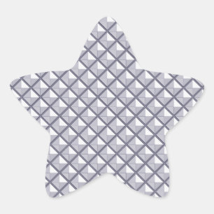 Silver, metallic look, studded grid star sticker