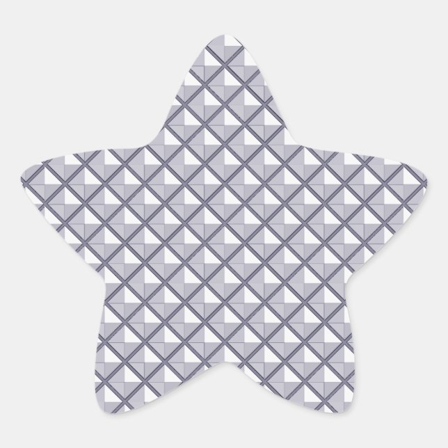 Silver, metallic look, studded grid star sticker (Front)