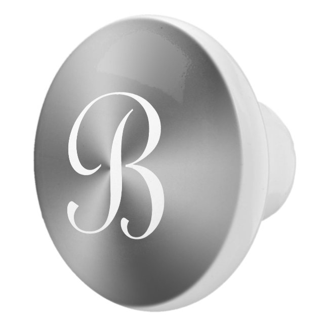 Silver metallic marble door and drawer pull knobs (Right)