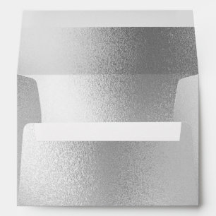 Silver Metallic Modern Elegant Chic Wedding Envelope
