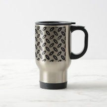 Silver Metallic Patterned Travel Mug