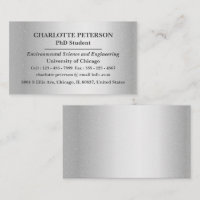 Silver Metallic PhD- Graduate Student