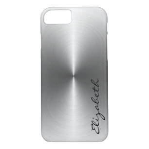 Silver Metallic Stainless Steel Metal Look iPhone 8/7 Case