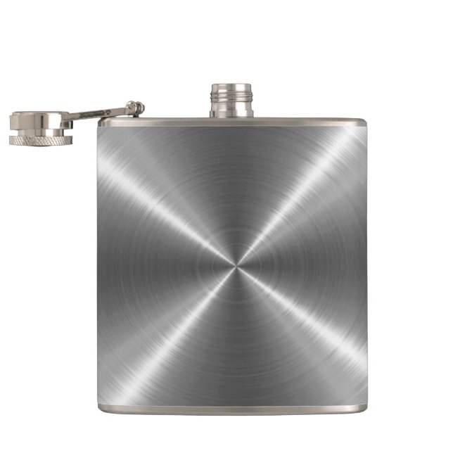 Silver Metallic Steel Metal 3 Hip Flask (Opened)