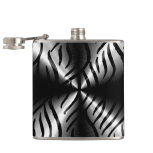 Silver Metallic Steel Metal Hip Flask