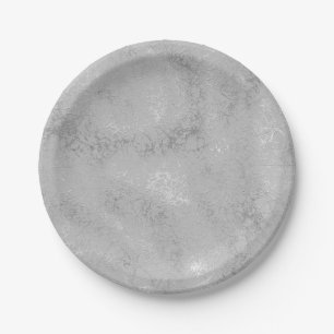 Silver metallic texture rustic shimmer stylish paper plate