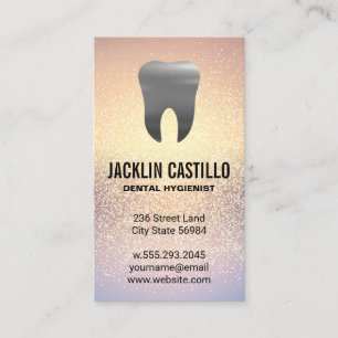 Silver Metallic Tooth   Dentistry   Shimmer Business Card
