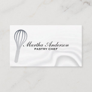 Silver Metallic Whisk   Silky Background Business Card