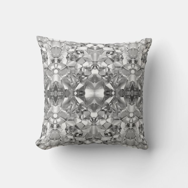 silver metals graphic grey cushion (Front)