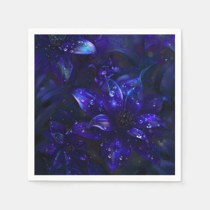 Silver Midnight Blooms Napkin