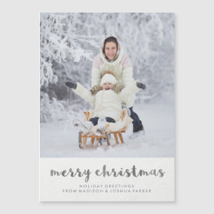 Silver Minimalist Merry Christmas Photo