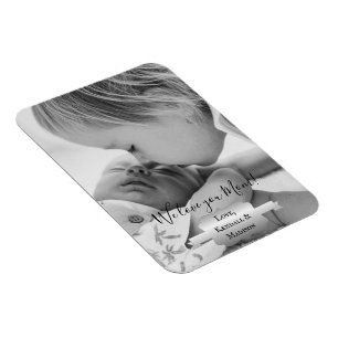 Silver Minimalist Photo Mother's Day Magnet