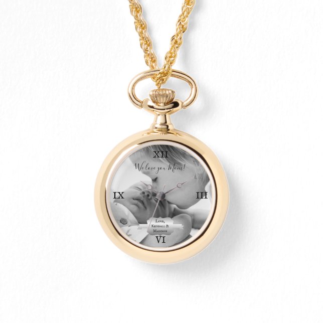 Silver Minimalist Photo Mother's Day Watch (Front)