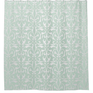 Silver,mint,damasks,victorian,vintage,elegant,chic Shower Curtain