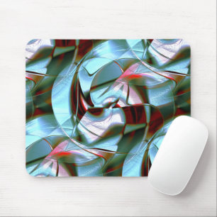 Silver mint in abstract shapes and grainy texture mouse mat