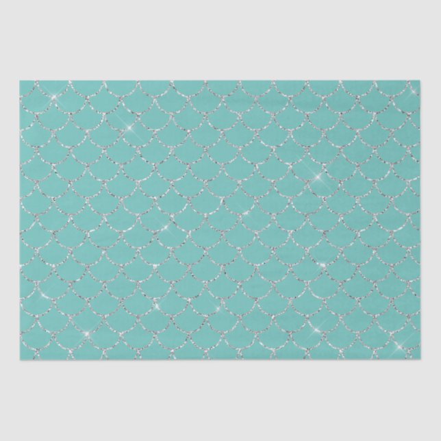 Silver Mint Mermaid  Tissue Paper (Front)
