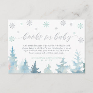Silver & Mint Winter Wonderland Books for Baby Enclosure Card