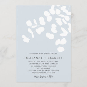 Silver Mist Eucalyptus Greenery Modern Wedding Invitation