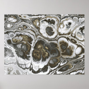 Silver Mist Marble Elegance Poster