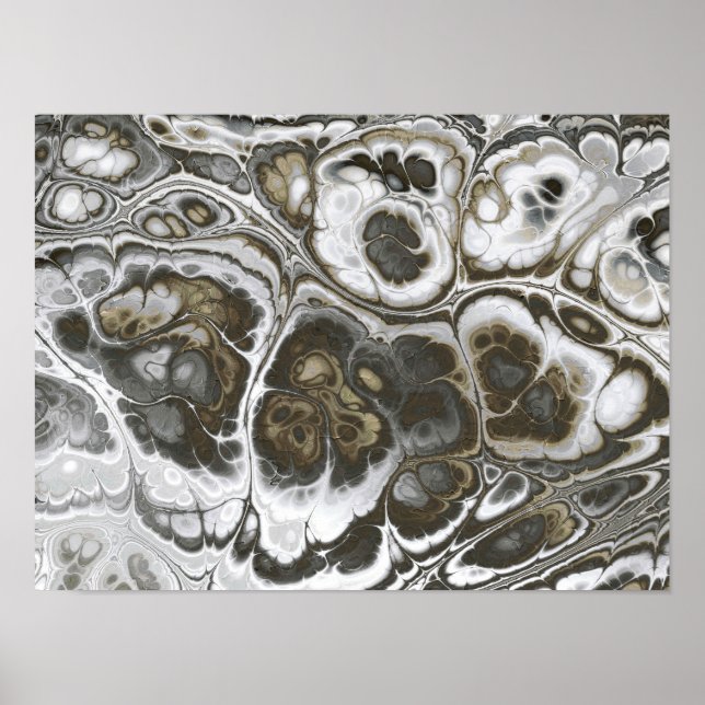 Silver Mist Marble Elegance Poster (Front)