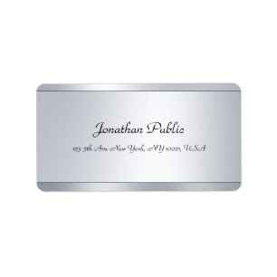 Silver Modern Elegant Script Glamorous Template Label