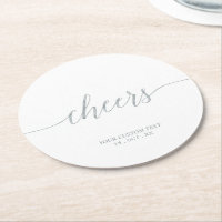 Silver Modern Lettering Cheers Party Event Round P