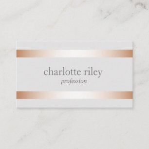 Silver  Modern Rose Gold Stripes Stylish  Business Card