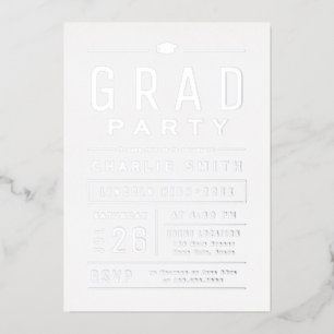 Silver Modern Simple Typography Graduation Party