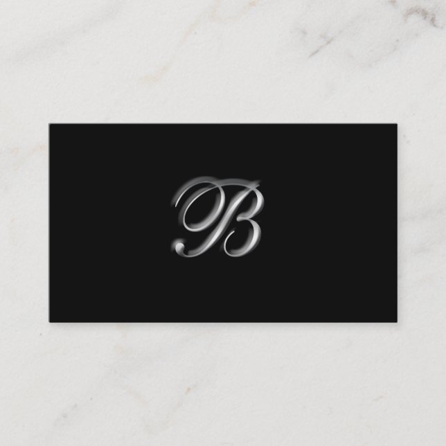 Silver Monogram B business Cards (Front)