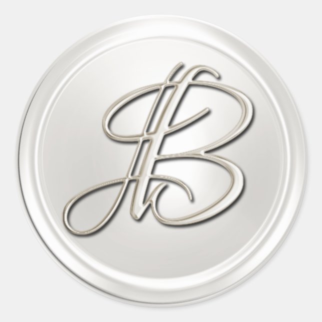 Silver Monogram B Envelope Seal (Front)