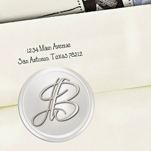 Silver Monogram B Envelope Seal