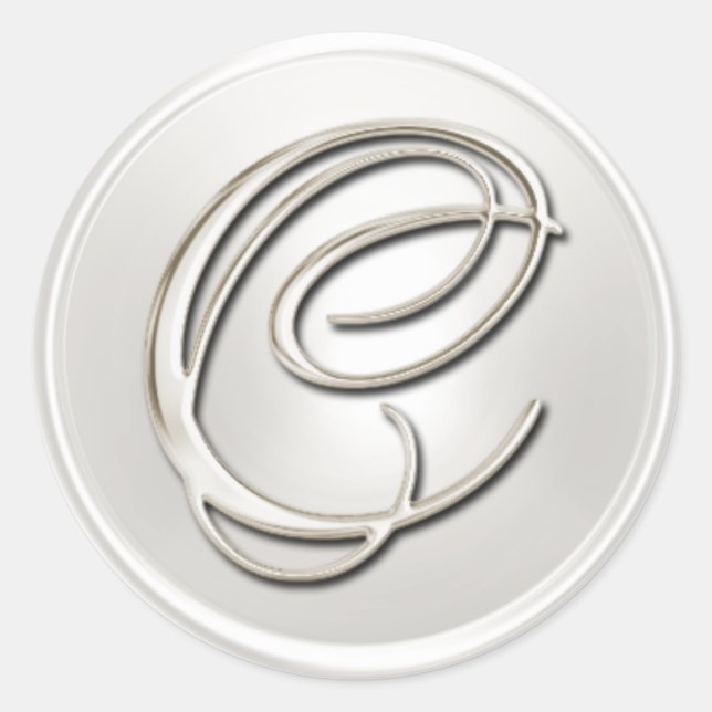 Silver Monogram C Envelope Seal (Front)