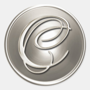 Silver Monogram C Envelope Seal