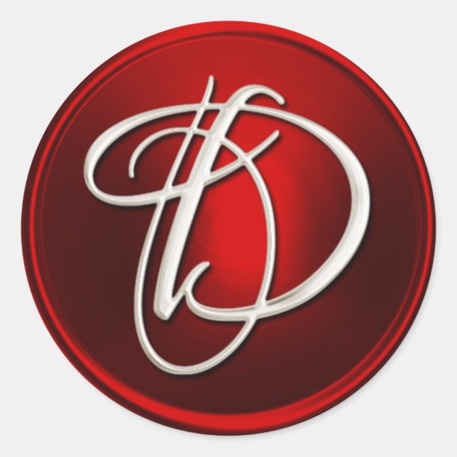 Silver Monogram D Envelope Seal (Front)