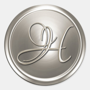 Silver Monogram H Envelope Seal