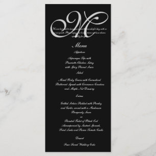 Silver Monogram Polka Dots Wedding Menu