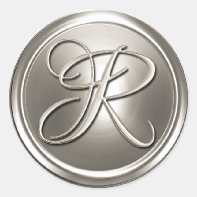 Silver Monogram R Envelope Seal (Front)