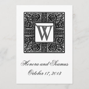 Silver Monogrammed Celtic Wedding Invitation