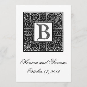 Silver Monogrammed Celtic Wedding Invitation