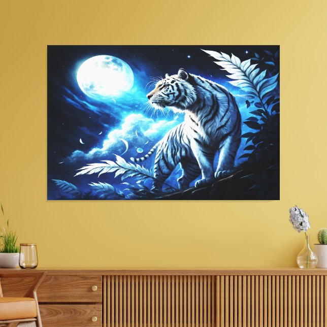 Silver Moon Canvas Print (Insitu(LivingRoom))