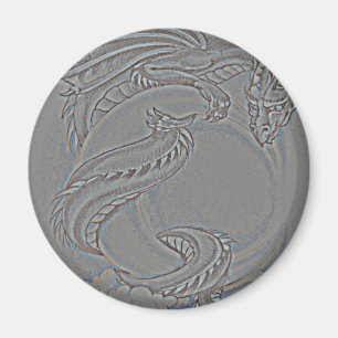 Silver Moon Dragon Magnet