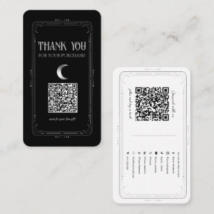 Silver Moon Mystical Occult Social Media QR Code Business Card