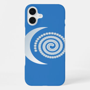 Silver Moon Spiral iPhone 16 Plus Case