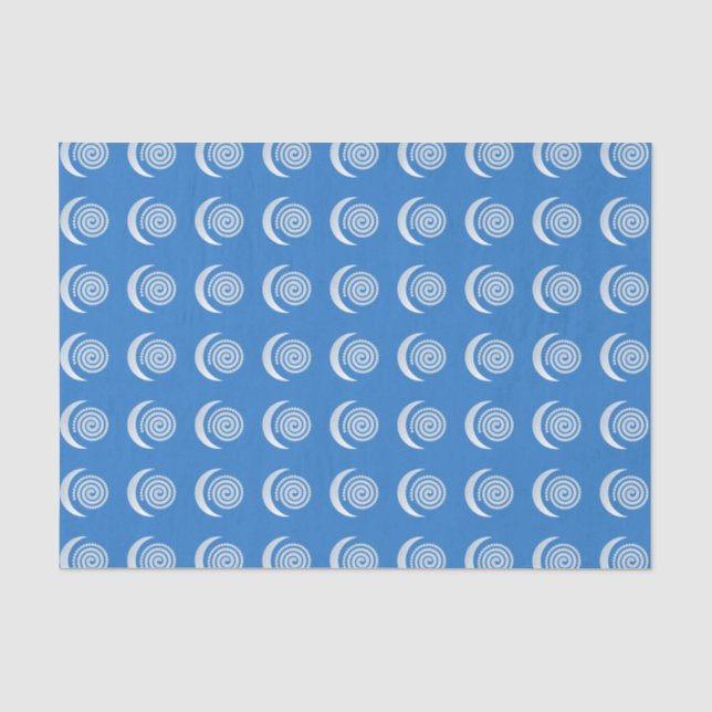 Silver Moon Spiral on deep blue Tissue Paper (Front)