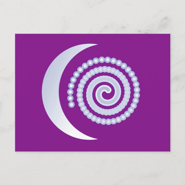 Silver Moon Spiral on purple Postcard (Front)
